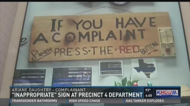 'inappropriate' Sign At Pct. 4 Department 