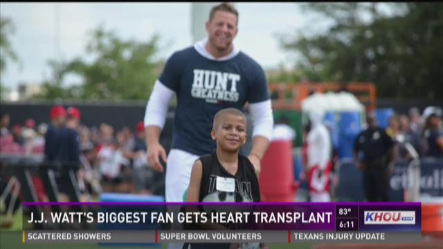 J.J. Watt's biggest fan gets a heart transplant