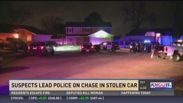 Suspects lead police on chase in stolen car | khou.com