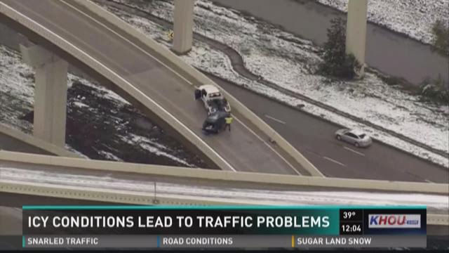 Icy conditions lead to traffic problems | khou.com