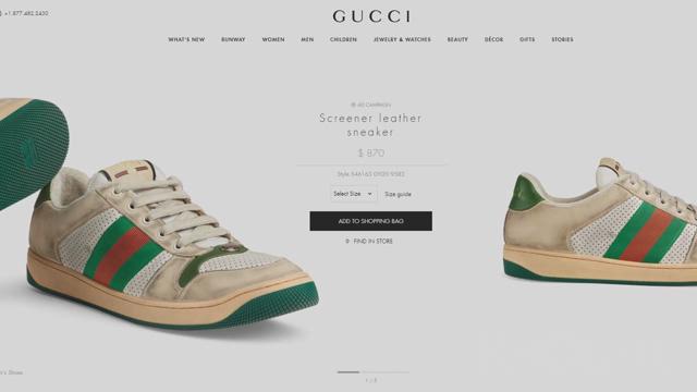 gucci selling dirty sneakers